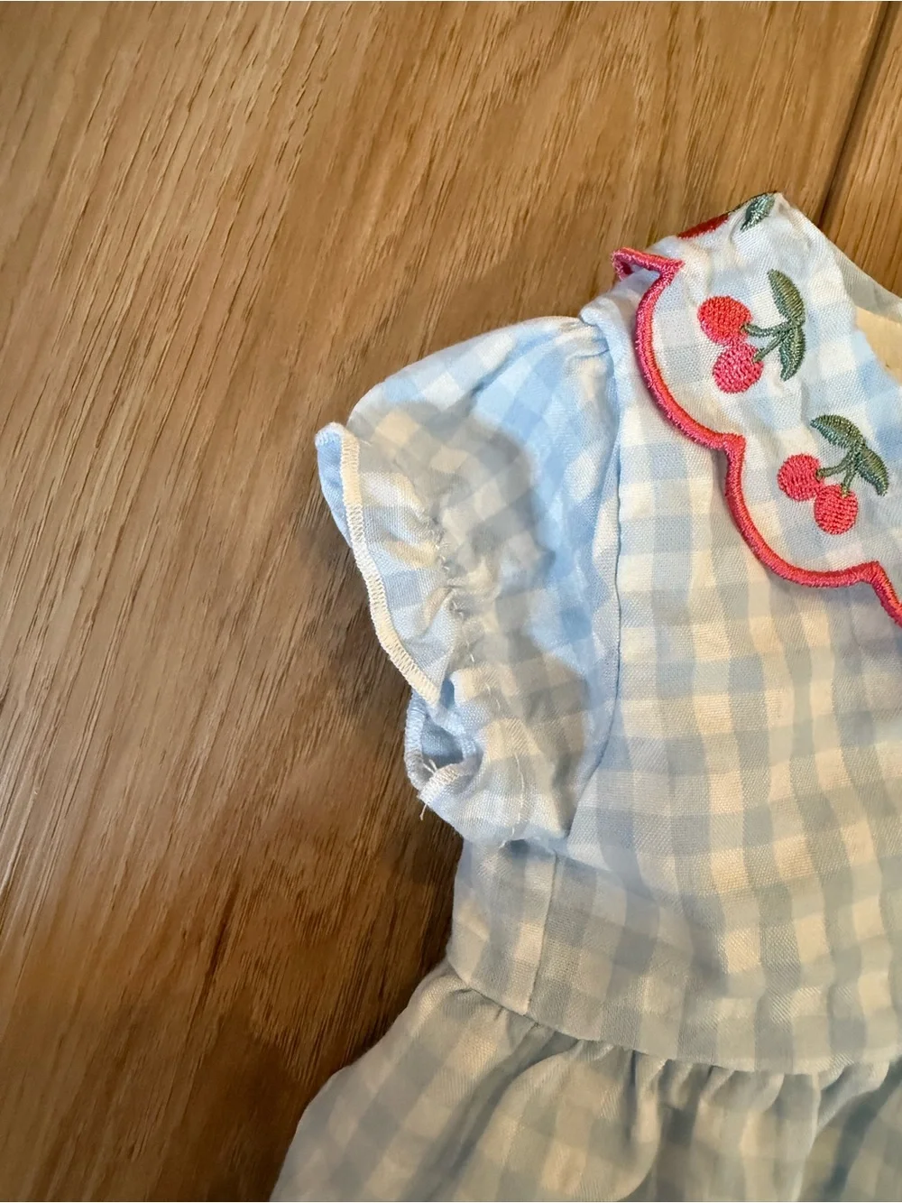 Nicole Miller Baby Girl Cherry Gingham Romper & Bloomers Set 0-3M